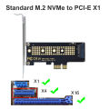 M.2 NVME SSD  to PCIe 4.0 Adapter Card 64Gbps M-Key PCIe4.0 X1 X4 For Desktop PC PCI-E GEN4 Full Speed. 