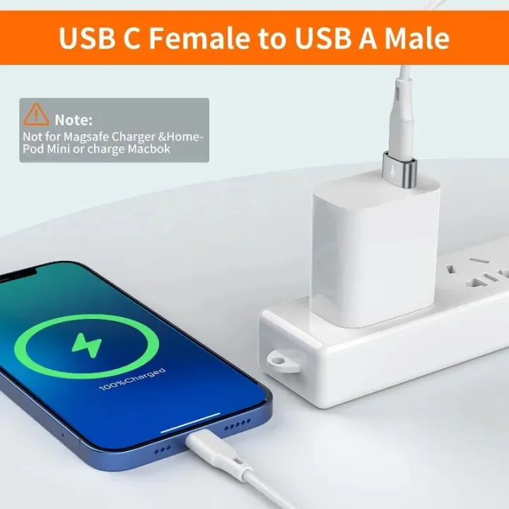 4/5Pack%20USBC%20Female%20to%20USB%20Male%20Adapter%20Type%20C%20to%20USB%20A%20Charger%20Cable%20Converter,Compatible%20with%20iPhone%20iPad%20%20%20Pixel%20-%20Image%202