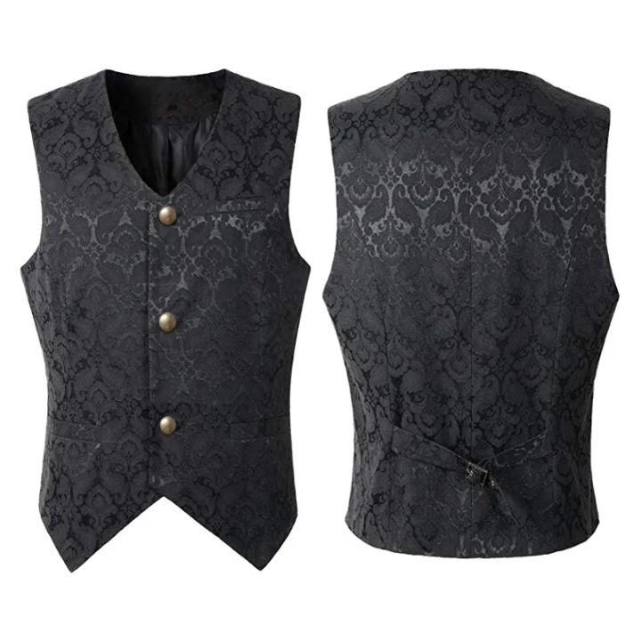 2024%20%20Vest%20Men%20Renaissance%20Steampunk%20Coat%20Gothic%20Jacquard%20Waistcoat%20Single%20Breasted%20Business%20Formal%20Dress%20Vest%20for%20Suit%20-%20Image%203
