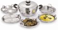SOFTEL Stainless Steel Multi Kadhai with 6 Plates (Dhokla, Idli, Patra Maker) 18 Gauge Kadhai 28 cm diameter with Lid 4 L capacity  (Stainless Steel, Induction Bottom). 