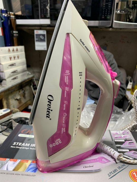 Orvica turbo steam iron 2800 watt ,vertical steam,steam,spray,burst,self clean.