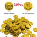 30pcs Pirate Gold Coins, Silver Coins Copper Coins Gemstones Children's  Halloween Props Plastic Fake Gold Acrylic Toys. 