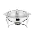 Buffet Dish / Curry Pot with Stand and Burner - Round High-Quality Stainless Steel Glass Lid Serving Dish / Buffet Warmer Set with Removable Bowl for Kitchen, Home, Catering, Parties, and Restaurants, [16cm, 18cm, 20cm, 22cm, 24cm, 26cm]. 