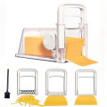 4 in 1 Cheese Cutter with Container 3 Metal Blades Kitchen Cheese Slicer Chopper Grater Butter Box Cheese Storage Container. 