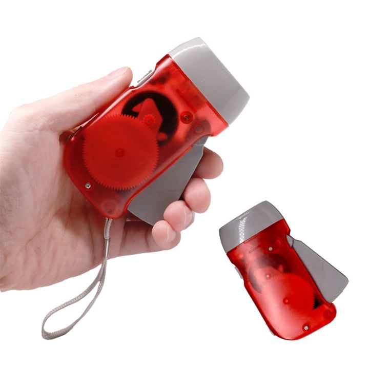 Portable  Hand Pressing Dynamo Crank Power Wind Up LED Flashlight Manual Electricity Generation Energy Saving For Home Outdoor