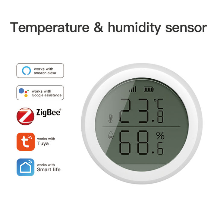 Tuya ZigBee Temperature and Humidity Sensor With LCD Smart life APP ...