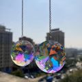 2pcs, Round Crystal Sun Catchers, Glass Prism Hanging Sun Catchers, Rainbow Maker For Window, Balcony, Kitchen, Garden Decorat. 