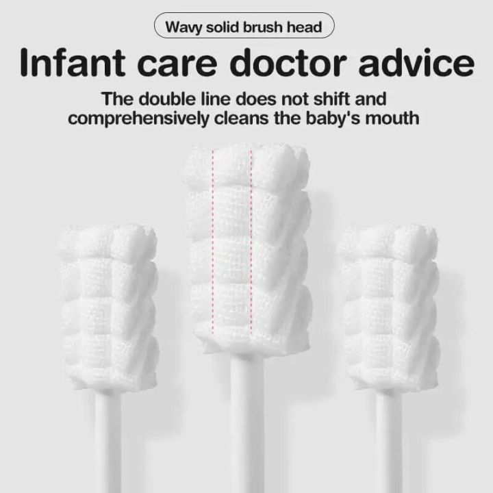 30/60pcs%20Baby%20Oral%20Cleaning%20Stick%20Disposable%20Cleaner%20Milk%20Teeth%20Gauze%20Toothbrush%20Baby%20Tongue%20Washing%20For%20Newborn%20Oral%20Care%20-%20Image%204