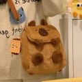Capibara Bag Women's Plush Cute Versatile Cartoon Capybara College Student Crossbody Bag Backpack Shoulder Bag. 