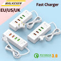 4 Ports USB Fast Charging Charger Type C Wall Charger For iPhone Samsung Xiaomi Huawei Phone Charger EU/US/UK Plug Power Adapter. 