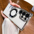 Luxury Magsafe Plating Case For   S25 Edge S24 Ultra S23 FE S22Plus S21 20 Shockproof Transparent Bumper Back Cover. 
