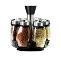 Rotating Stainless Steel Glass Spice Jars Set Salt Pepper Spray Seasoning Jars Sets for Spices Kitchen Cooking Tools 7Pcs/Set. 