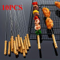 10PCS Stainless Steel Barbecue Skewer Reusable BBQ Skewers For Outdoor Camping Picnic Cooking Tools BBQ Supplies. 