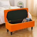 1PC Velvet Storage Stool Cover Stretch Ottoman Footrest Cover Soft Rectangle Piano Seat Slipcover Living Room Bedroom.