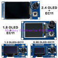 TFT 0.96-inch 1.3-inch 1.8-inch 2.4-inch OLED Module White/Blue Button EC11 Rotary Encoder IIC Interface LCD Screen. 