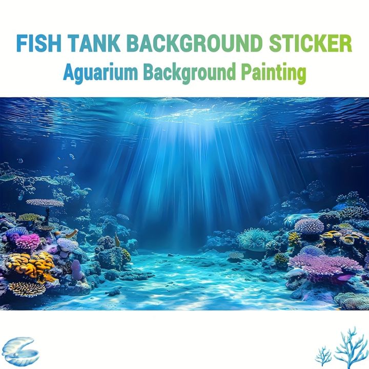 Aquarium Background Wallpaper Fish Tank Sticker, Suitable for Seawater/Freshwater Aquariums, Turtle Tanks, and Fish Tanks