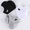 6/12 Pairs Solid Color Heart-Shaped Printed Women Short Socks Summer Breathable Soft Comfortable Simple Style Casual Socks. 