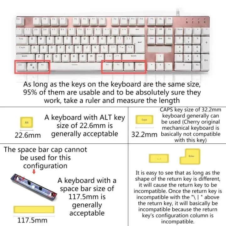 104pcs%20ABS%20Universal%20Mechanical%20Keyboard%20Keycaps%20Ergonomic%20Blank%20Keycaps%20For%20Cherry%20MX%20Keyboard%20Replacement%20OEM%20Backlit%20Key%20Cap%20-%20Image%205