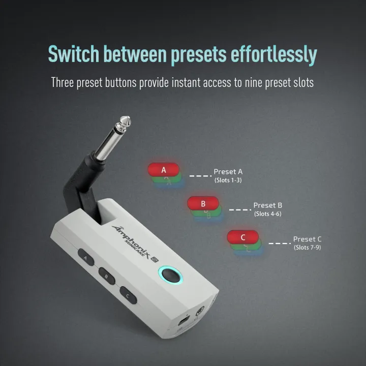 SONICAKE%20Amphonix%202%20Headphone%20Guitar%20Amp%20with%2050%20Factory%20Presets,%209%20Effect%20Modules,%20BT%20Connectivity,%20App%20Control,%20Battery%20QAP-50%20-%20Image%204