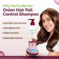 Mamaearth onion Sulfate free shampoo for hair growth & hair fall control with onion oil & plant keratin (200ml). 