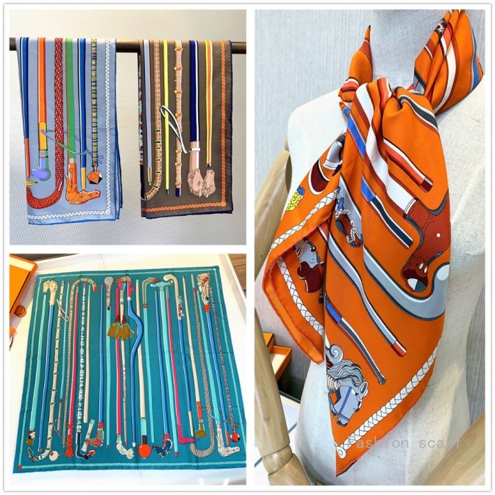 French%20New%2090cm%20Hand-Rolled%20Hem%20Printed%20Scepter%20Scarf%20Ladies%20Sun%20Protection%20Head%20Wrap%20Silk%20Necklace%20Wholesale%20Decorate%20Fashion%20-%20Image%204
