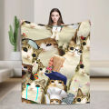 Meowl Cat Owl Winter Forest Flannel Throw Blanket Ultra Soft Plush For Adults Kids Living Room Quality Bedspread. 