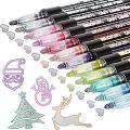 Super Squiggles Outline Markers: Doodle Dazzles Shimmer Marker Set, 1Colors Double Line Outline Marker For Gift Card, Scrapbook Supplies, Crafts, Photo Album, Easter Eggs, School Supplier. . 