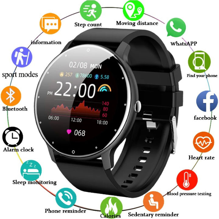 LIGE New Smart Watch Women Men Ladies Sport Fitness Men Watches Heart Rate Monitoring Waterproof Smartwatch For Android IOS