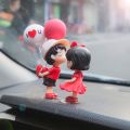 Couple Cute Ornaments for Car, Car Decoration Cute Cartoon Couples Action, Cartoon Car Dashboard Decorations, Cute Lovely Kiss C. 