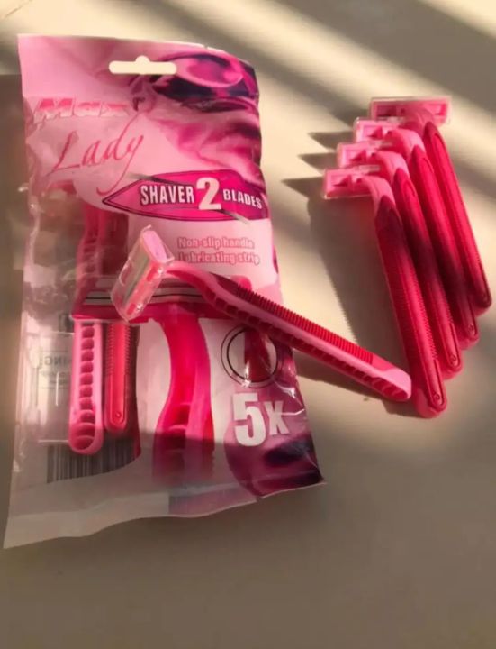 Original MAX Lady Razor 🪒/ Bikini Razor / Safety Razor, For Women & Girls, Shaved Hairs For a Private Parts, Legs & Hand Smoothly, Long Handle Pack Of 5
