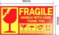24 Pieces Fragile Stickers 9cm x 5cm, Please Handle with Care Thank You Adhesive Labels Red Warning Stickers for Shipping.