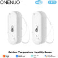 1/2pcs 2025 New IP65 Waterproof Outdoor Tuya WIFI Temperature Humidity Sensor Home Smart Life Thermometer Support Alexa .