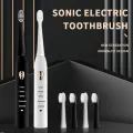 Jianpai Adult Black White Classic Acoustic Electric Toothbrush Adult 5-gear Mode USB Charging IPX7 Waterproof Acoustic Electric. 