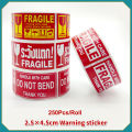 Fragile Warning Sticker 250PCS/Roll Shipping Labels Stickers For Delivery Glass Product Warning Labels Adhesive Mini Papers. 