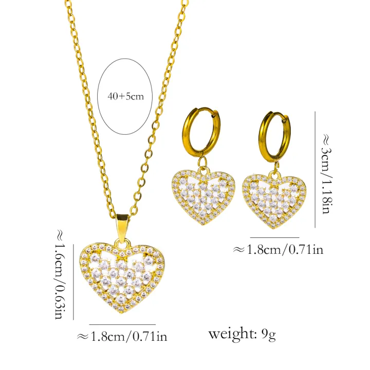 Cute%20Romantic%20Zircon%20Crystal%20Heart%20Necklace%20Earrings%20For%20Women%20Top%20Luxury%2018K%20Gold%20Plated%20Stainless%20Steel%20Jewelry%20Set%20Female%20-%20Image%202