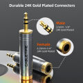 CABLETIME Audio Converter 3.5mm Male To 6.35mm Female Connectors for Amplifier Speaker AUX Cable Electric Guitar Adapter.