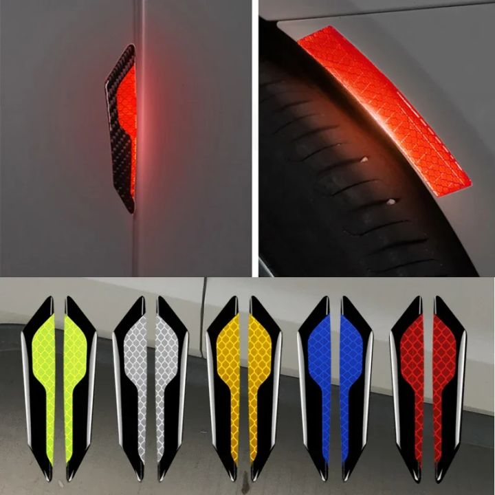 Anti Collision Sensor Sticker Universal 4PCS Car Door Anti-Collision Strip Body Stickers Reflective ...