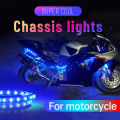APP LED Motorcycle Car Atmosphere Foot Light Remote Control Flexible Waterproof Sound 12V Moto Decorative Ambient Lamp Strip.