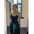 Mimi & didi. Korean-style short-sleeved strap cropped vest waistcoat slim fit chest sling vest # x2025. 