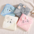 Toddler Bathrobe Infant Bath Towel Boy Girl Blankets Swaddle With Hood Cartoon Coral Fleece Towel Blanket Newborn Kids Bedding.