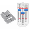 3 PCS Twin Needles Size 2/3/4mm And Wrinkled 9 Grooves Sewing Presser Foot Feet For Singer Brother Sewing Machine Accessories. 