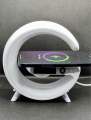 5 in 1 G Shape RGB Light Desk Lamp with Alarm Clock, Bluetooth Speaker, and Wireless Charger - Perfect for Home Office Decor/Gift- Multifunction Aesthetic Lamp. 