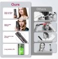 Cordless Automatic Curling Iron Rechargeable Auto Curlers with 5 Temps & Timers, Heat Insulation Chamber, LCD Screen, Auto Shut-Off, Suitable for Short & Long Hair Styling - Grey&Magenta. 