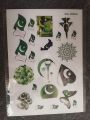 Patriotic Pakistan Stickers Sheet, 14th August Celebration Stickers, 14 August face stickers, Pakistan Flag stickers for Face, Azadi day stickers, Azadi stickers, 14 August stickers, Independence day stickers, National symbols stickers, Hand Face Stickers. 