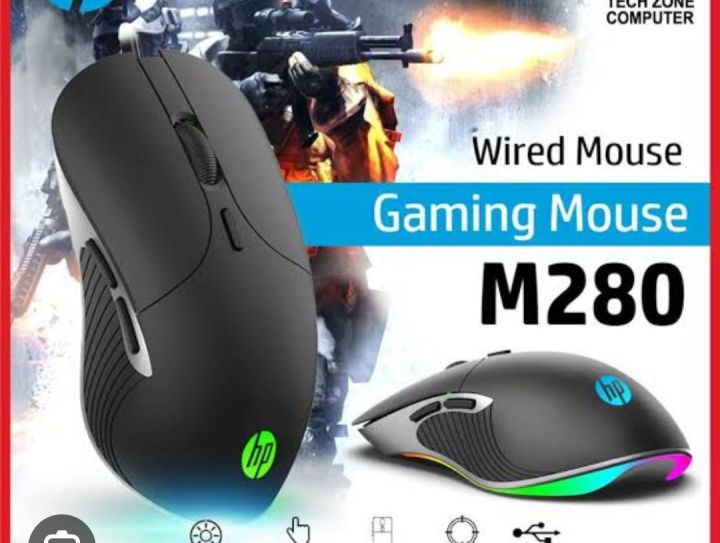 H.P  M280 Wired  Gaming Mouse R.G.B Gaming Mouse || With Side Buttons