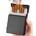 Portable Cigarette Case Metal Smoking Cigarette Box 20pcs Capacity Tobacco Holder Cigarettes Pack Cover Storage Box Men's Gadget. 