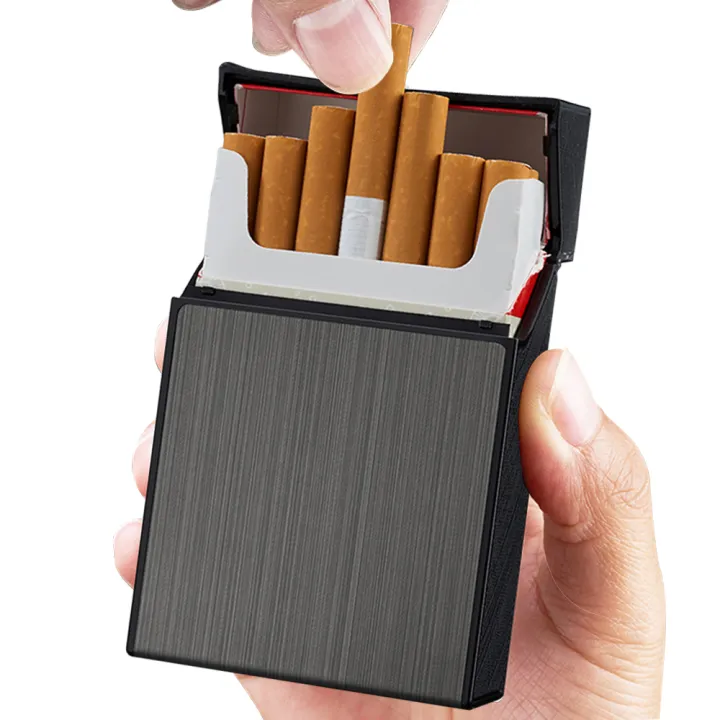 Portable%20Cigarette%20Case%20Metal%20Smoking%20Cigarette%20Box%2020pcs%20Capacity%20Tobacco%20Holder%20Cigarettes%20Pack%20Cover%20Storage%20Box%20Men's%20Gadget%20-%20Image%203