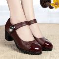Spring/autumn New Pointed Head Square with Solid Color Thick Heel Shoes Fashion Comfortable  Casual Banquet Women's Shoes. 
