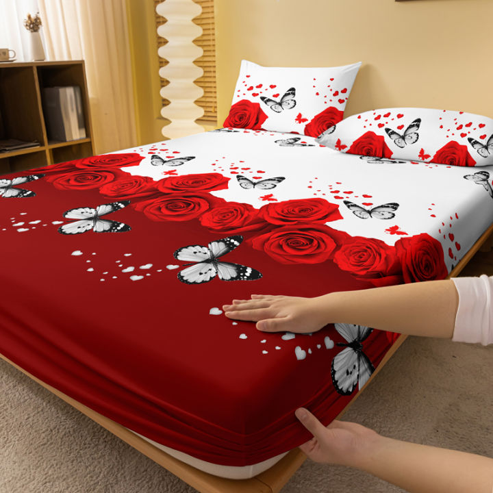1%20Piece%20of%20Floral%20and%20Butterfly%20Sing%20Pattern%20Frosted%20Bedsheet,%20Bedroom%20Printed%20Bedspread,%20Bedding%20(Excluding%20Pillowcases)%20-%20Image%202