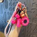 Mini Barbell Plates Keychain with D-shaped Buckle Water Cups Simulation Dumbbells Keyring Creative Bag Charm.